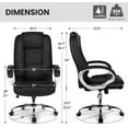 thumbnail image 3 of YSNW Office Desk Ergonomic Gaming Chair High Back Adjustable Computer Chair with Wheels and Lumbar Support Comfy Leather Executive Swivel (Jet Black), 3 of 15