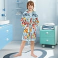 thumbnail image 5 of FORMRS Niños Bathrobe Unisex Hooded Robe Soft Plush Pajamas Sleepwear, Size 10-12T, Yellow Floral Tomatoes, 5 of 7