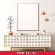 Con-Tact Creative Covering™ Printed Vinyl Top - Gingham Gray, 18 in. x 16 ft., Designed to Help with Surface Protection and Shelf Organization