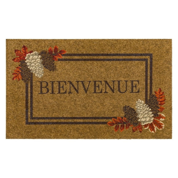 Mohawk Home Fall Bienvenue Faux Coir Polyester Doormat, Multi, 18" x 30"