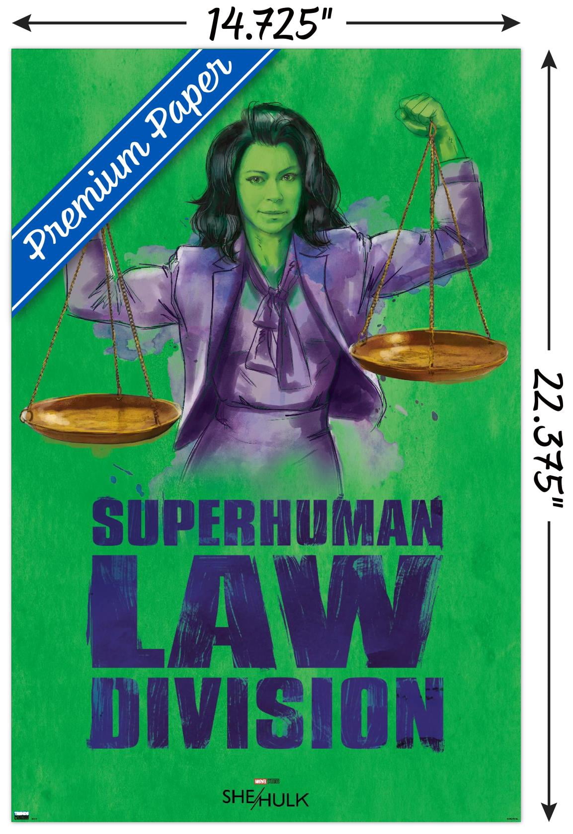 Marvel She-Hulk - Super-Human Law Division Wall Poster, 14.725" x 22.375"