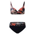 thumbnail image 2 of Aayomet Bikinis For Women Women Floral Print Retro Bikinis Swimsuit Push Up Bikini Set Two Pieces Beach Bathing Suit,Navy L, 2 of 5