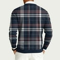 thumbnail image 4 of CCRFTGI Sweater for Men 2025 Fall Big and Tall Ribbed Plaid Pullover Lightweight Long Sleeve Crewneck Sweater Pullover Knit Pullover Top Black L, 4 of 6