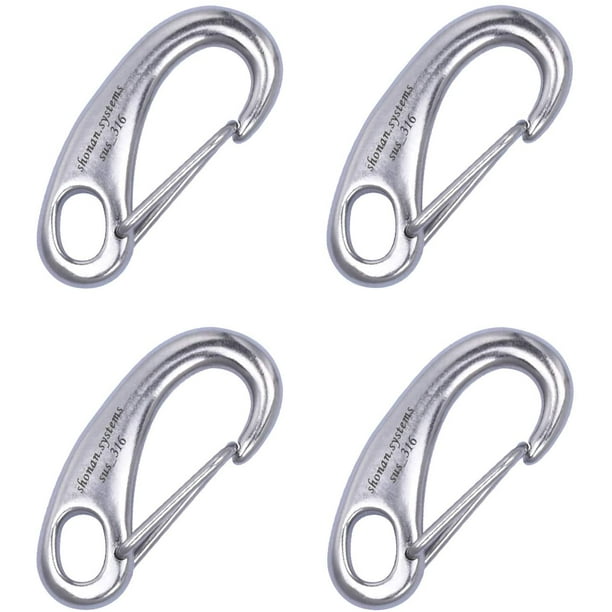 2 Inch Carabiner Clips, 4 Pack Flag Pole Clips, Stainless Steel