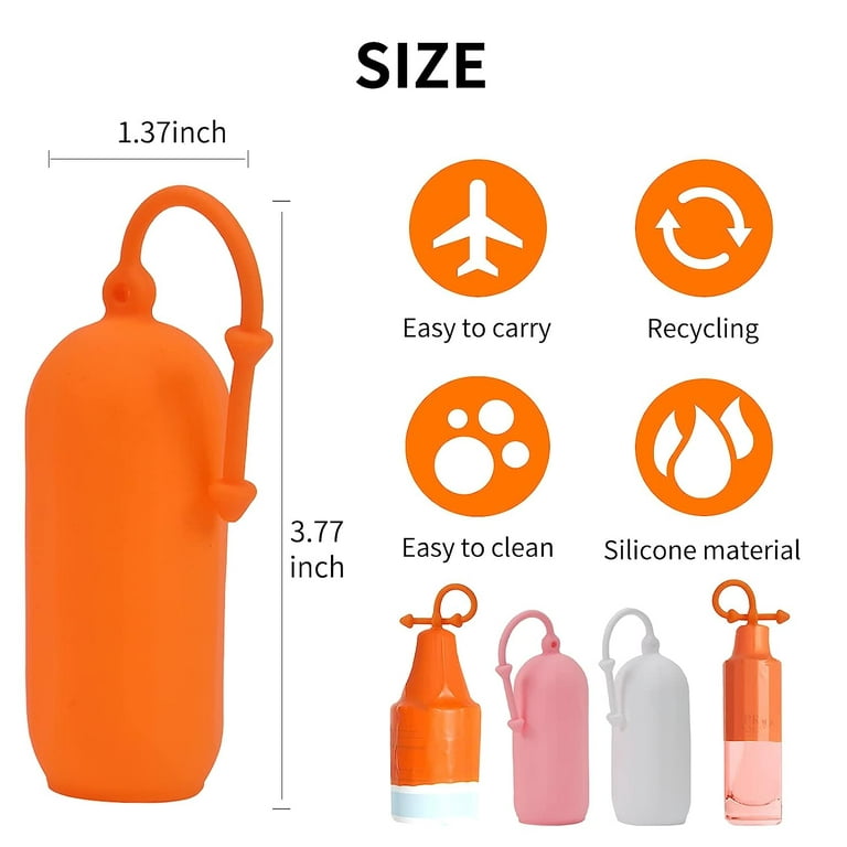 8Pcs Travel Bottle Covers,Silicone Elastic Sleeves for Trave  Containers,Reusable Travel Accessories for Leak Proofing in Luggage,Fit  Most Toiletries