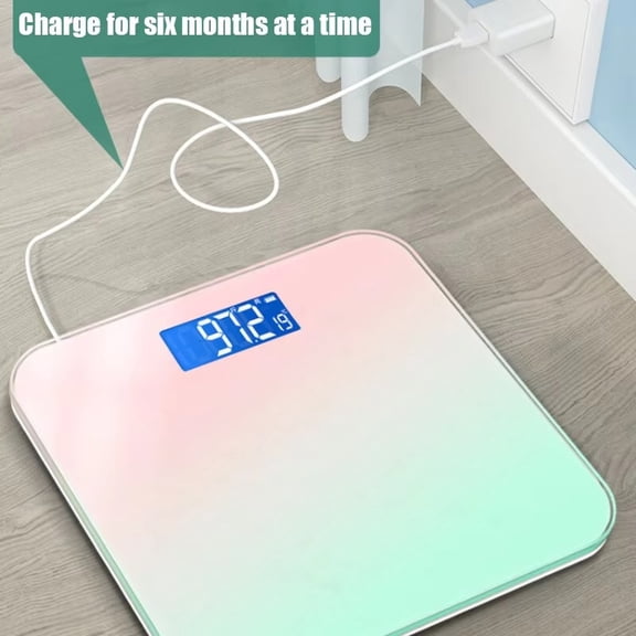 1 Pc Smart Body Fat Scale, Digital Weight Tracker With Usb Rechargeable, Gradient Pink Fitness Weighing Scale For Home Usesmart Body Fat Scale, Digital Weight Tracker With Usb