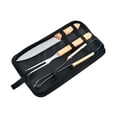 thumbnail image 1 of Hiking Barbecue Cooking Tools Grilling Home Backyard Stainless Steel BBQ Fork Set Washable Portable Backpacking Picnic with Storage Bag 3PCS/Set, 1 of 7