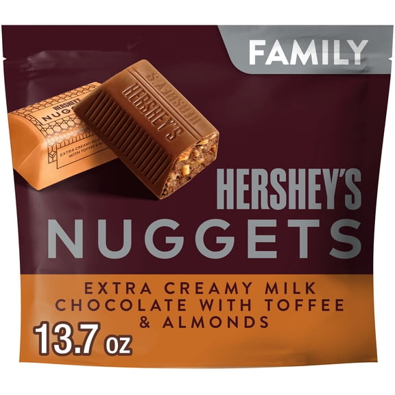 Hershey's Nuggets Milk Chocolate, Toffee and Almonds Candy Family Pack, 13.7 oz