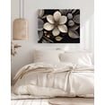thumbnail image 3 of Gold Black Flower Wall Art for Living Room,Canvas Picture Wall Decor for Bathroom Bedroom,Blossoming Botanical Prints Leaf Painting Artwork for Office Kitchen Hallway Dining Room Home Decor 12"x16", 3 of 8