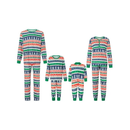 

AMILIEe Christmas Matching Family Pajamas Elk Snowflake Print PJs Sleepwear Holiday Loungewear Set