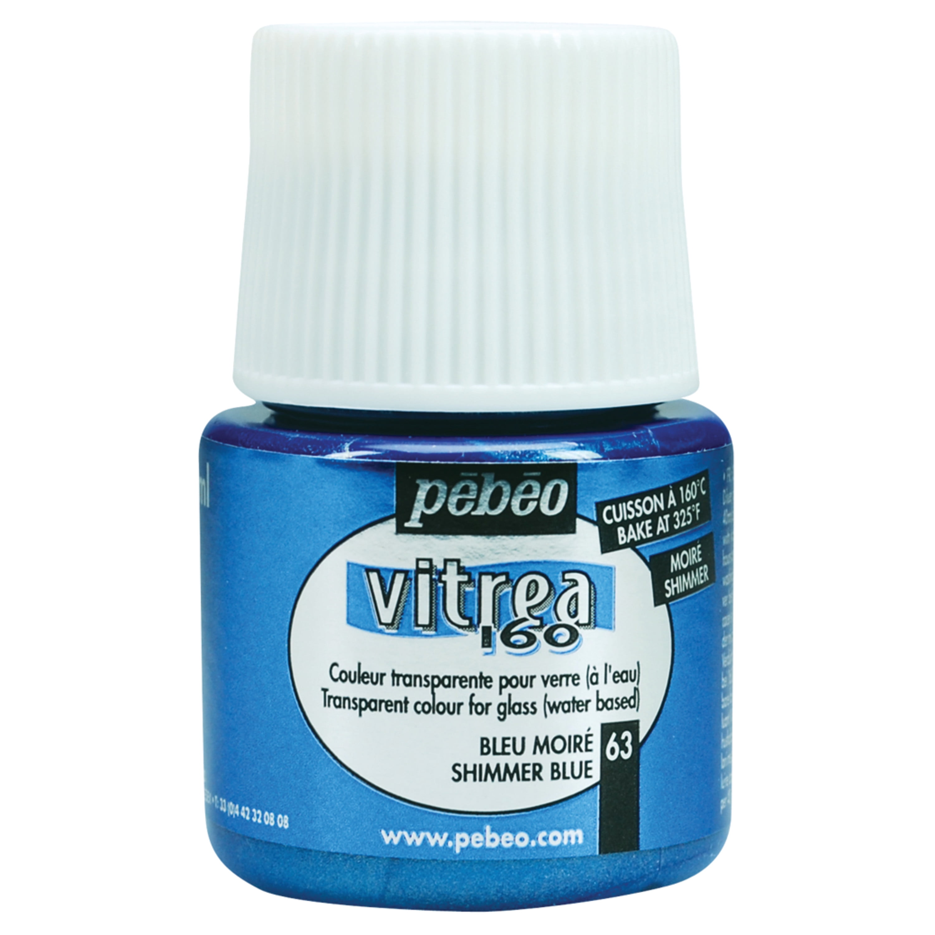 Pebeo Vitrea 160 Glass Paint, 45ml, Shimmer Blue