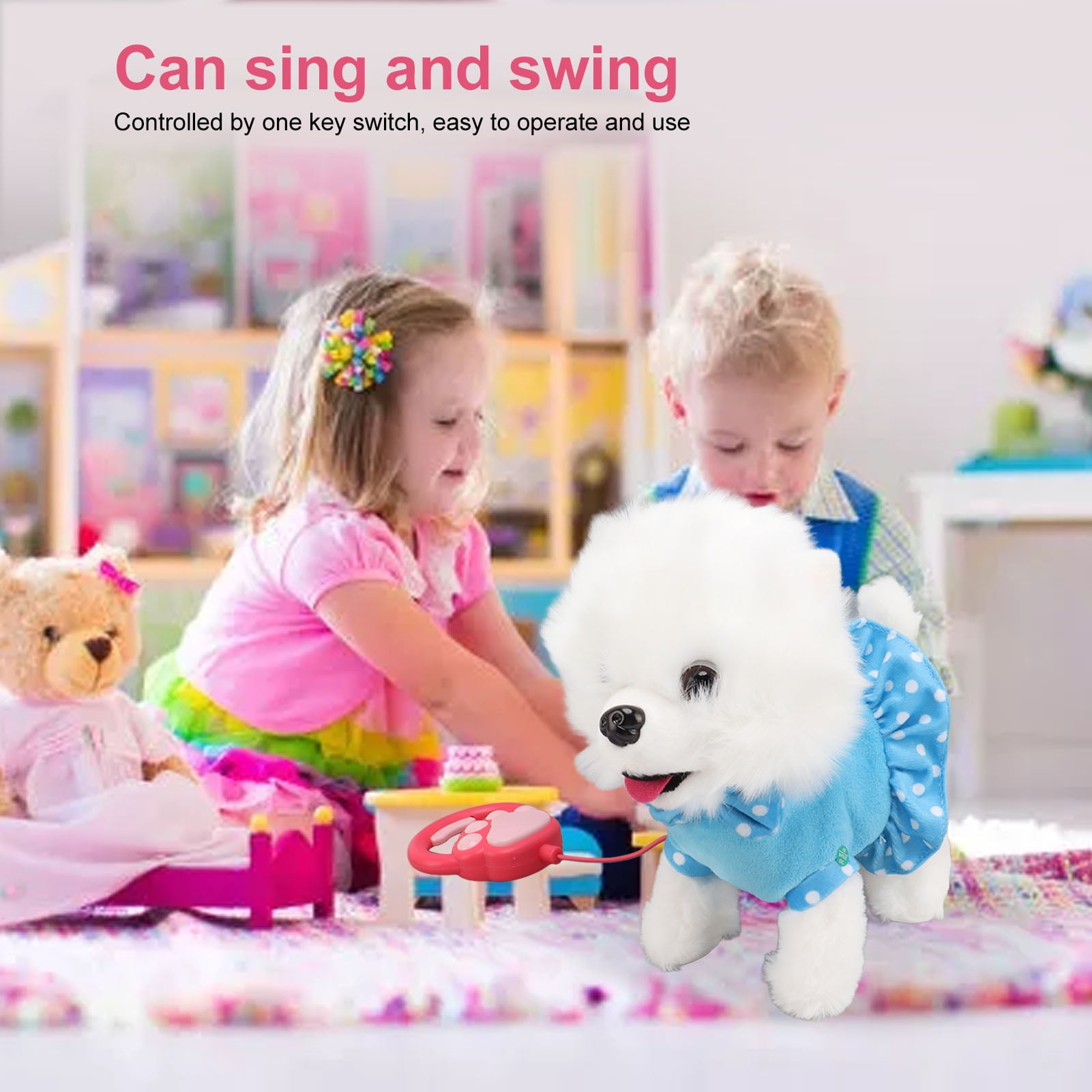 Walking Dog Toys Interactive Electronic Pets Dog with Walking Talking Barking Repeating Remote Control Robot Puppy Dog Toy Present for Girls Boys Blue Walmart