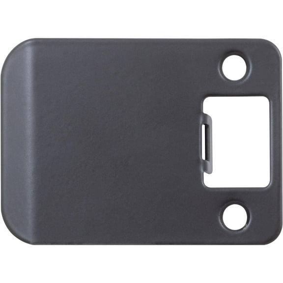 Round Corner Extended Lip Strike Plate, 2-1/4" x 2-1/2", (3" Overall Length), Matte Black by Stone Harbor Hardware