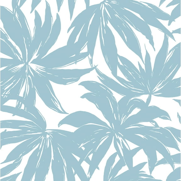 Daisy Bennett Designs Light Blue Palma Nonwoven Unpasted Wallpaper