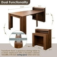 thumbnail image 4 of 20"-99" Extendable Dining Table with Storage for 2-10 People, Modern Modular Extension Table, Space-Saving Extra Long Folding Dining Table, Multifunctional Conference Meeting Table, Walnut, 4 of 8