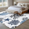 thumbnail image 4 of Navy Blue Starfish Coastal Area Rugs 8'x10', Small Throw Rugs for Living Room Patio, Summer Beach Black Coral Nautical Indoor Outdoor Rug Non-Slip Low Pile Carpet Runner Reversible Floor Mats, 4 of 8