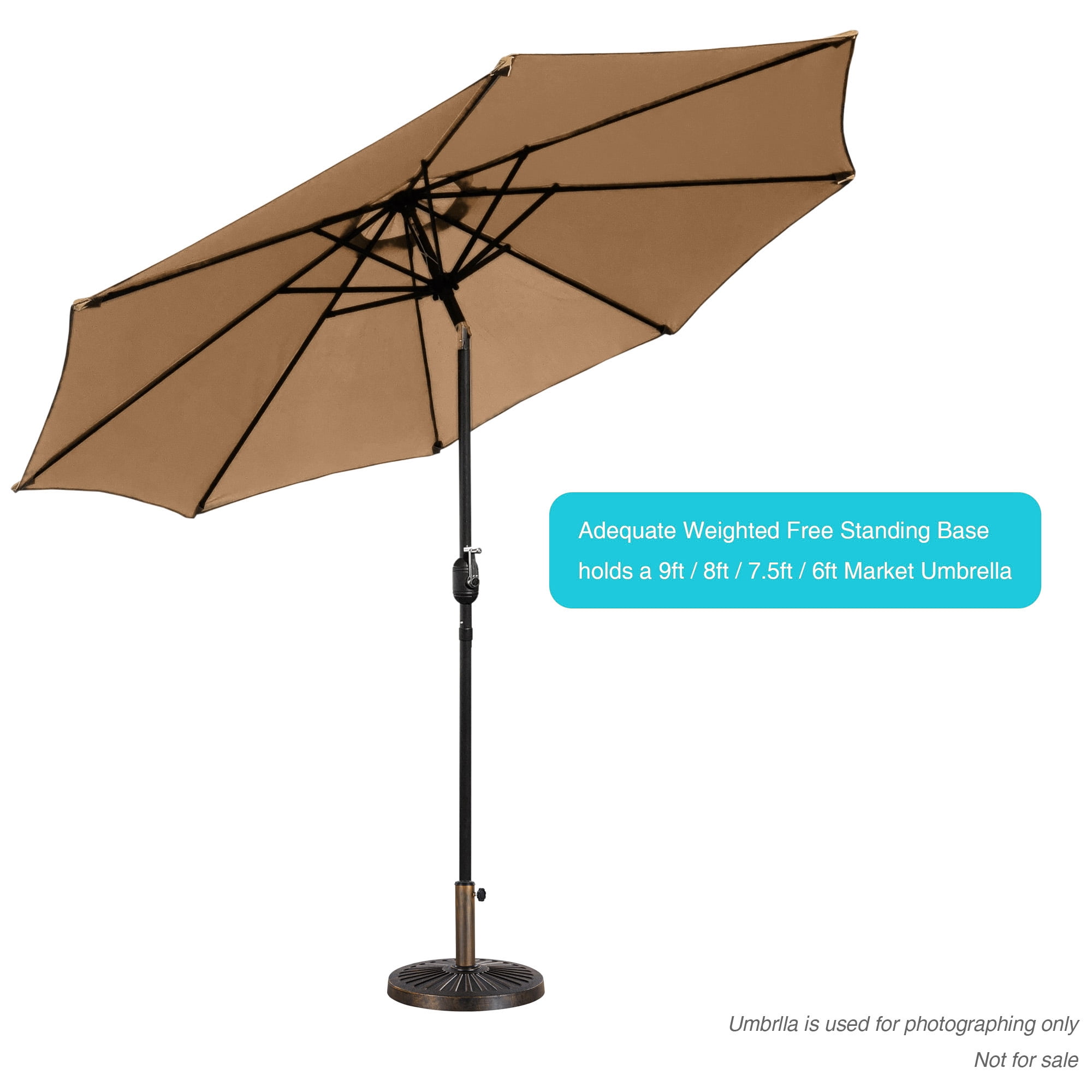Abble 26.5 lbs Outdoor Patio Market Umbrella Base, Patio Umbrella Stand for Yard Garden Poolside in Bronze