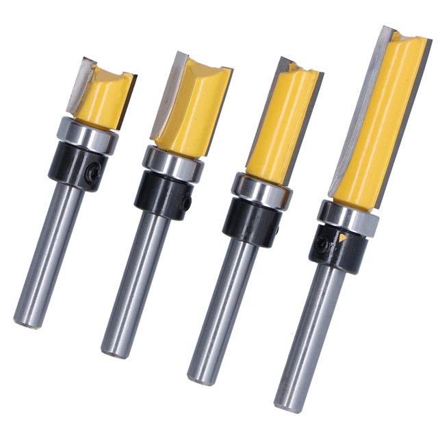 Roulement Affleurant, Affûte Argent Jaune 4 Pcs Poignée Ronde 1/4 Po Tige pour Menuiserie