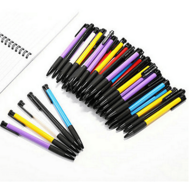200 Pack Retractable Ballpoint Pen 1.0 mm Medium Point Click Pen Refillable Smooth  Writing Pens With Grip Work Pen Ball Point Ink Pen for Journal Writing  Office School Supplies (Black Ink, Blue