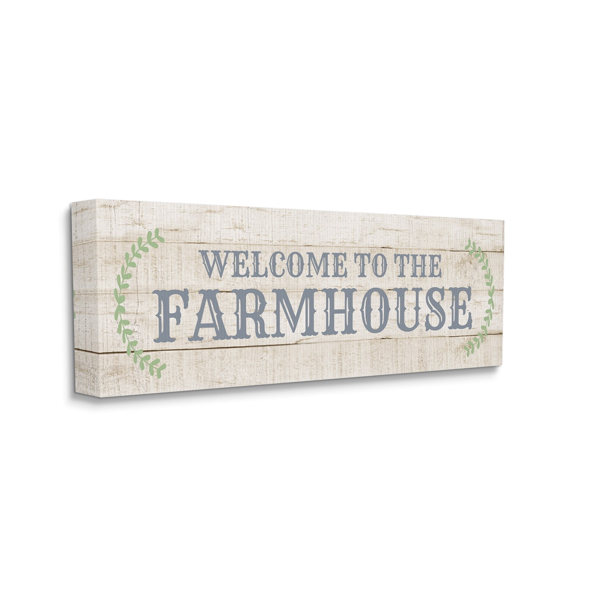 Stupell Industries Welcome To The Farmhouse Phrase Country Plank Pattern, 48 x 20,Design by CAD Designs