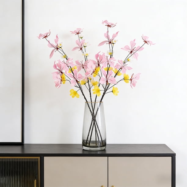Rama Artificial Seca con Flores para Decoración Del Hogar y La Oficina | Arreglo de Follaje de Plástico para Centro de Mesa, Boda o Decoración de Mesa