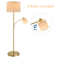 thumbnail image 4 of DingLiLighting 2 Head Mother and Child Standing Floor Lamp, Gold Iron Reading Floor Lamps, Eye-Care Floor Light for Living Rooms, Bedrooms, Office, Modern Pole Light with 2* LED Bulbs, 4 of 8