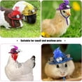 thumbnail image 4 of 6 Pieces Chicken Hats for Hens Tiny Pets, Funny Halloween Accessories Feather Top Hat with Adjustable Elastic Chin Strap, Rooster Duck Parrot Poultry Stylish Show Costume, 4 of 7