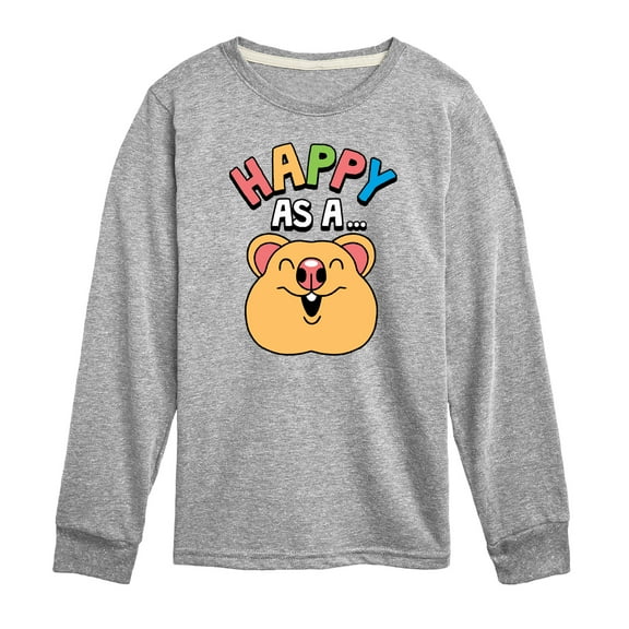Instant Message - Happy As A Quokka - Toddler & Youth Long Sleeve Graphic T-Shirt