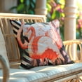 thumbnail image 4 of Throw Pillow Covers - Set of 4 Decorative Flamingo Printed Design Cushion Case for Home Decor Sofa Couch Chair Bed Patio Living Room Bedroom Car Office - 18x18 Inches, 4 of 9