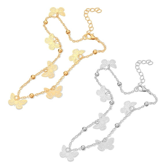 Exquisite Ankle Bracelets Butterflies Aesthetic Jewelry Butterflies Chain Anklet as Pendents Wear-resistant Decorations Beach Gifts Foot Chains for Women Gold