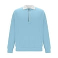 thumbnail image 5 of FNFYFH Men's Waffle Knit Shirt Long Sleeve Casual Quarter Zip Golf Shirts Color Block Collared Pullover Tops, 5 of 9