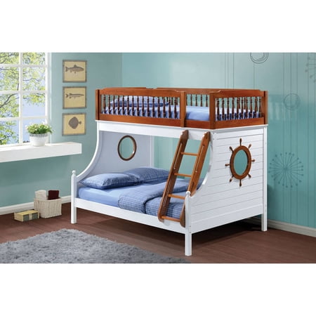 Clearance! ACME Farah Bunk Bed (Twin/Full) in Oak & White 37600