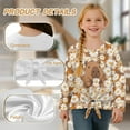 thumbnail image 6 of Garronmavis Capybara Girls Long Sleeve T-Shirts Size 11-12 Versatile Daisy Tie Hem Front Clothing Tops Stylish Kids Basic Soft Long Sleeve Tees Top Fashion Crewneck Pullover Blouse, 6 of 7