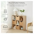 thumbnail image 4 of XPOPR 9-Cube Storage Organizer, 13.5in Shelf Opening, Bookcase, Display Shelf, Customizable w/ 3 Removable Back Panels – Light Oak, 4 of 5