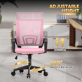 thumbnail image 5 of Magshion Mesh Office Chair Desk Chair, Mid Back Ergonomic Adjustable Height Rolling Swivel Computer Chair with Lumbar Support, Pink, 5 of 14