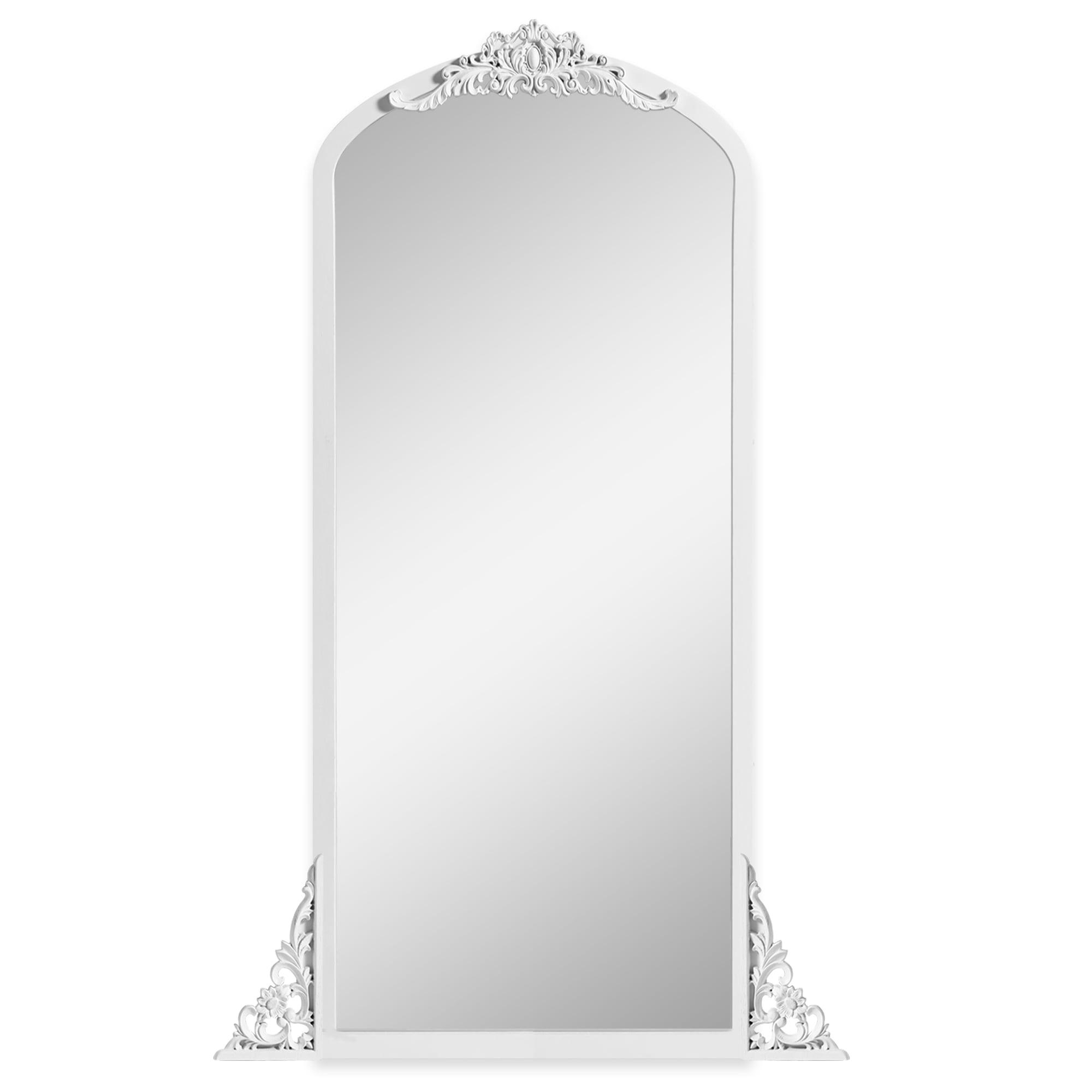 71x30 Arch Full-Length Vintage Mirror, White