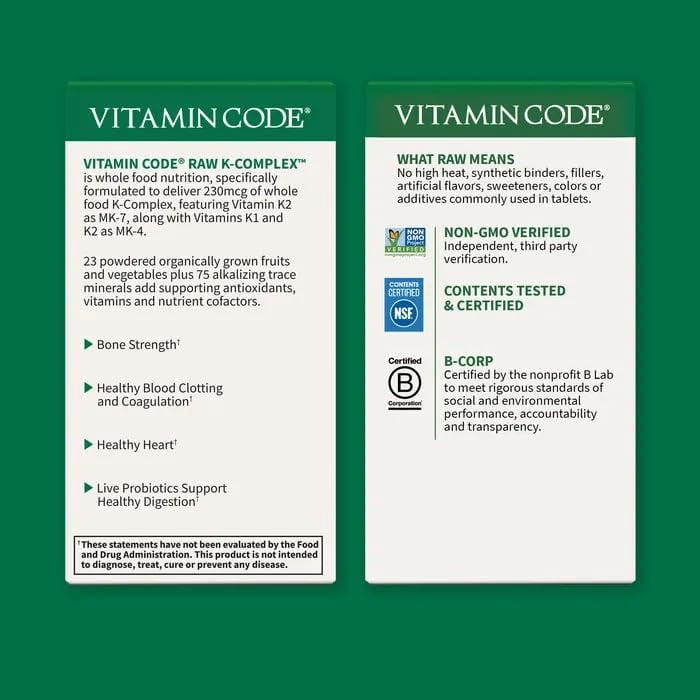 Garden of Life Vitamin Code K Complex, 60 Capsules
