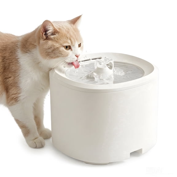 VOLIVO 101oz/3L Cat Water Fountain, Quiet Automatic Pet Water Dispenser with Filter for Cats Dogs Indoor, White