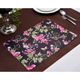 thumbnail image 2 of Cork Placemats Set of 12 for Dining Table, Table Placemats - Black Floral - Home Decor, 2 of 7