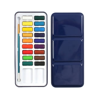 U.S. Art Supply 57-Piece Artist Watercolor Painting Set with Field Studio Sketch Box Easel, 24 Watercolor Paint Colors, 22 Brushes, 6 Canvas Panels, 2