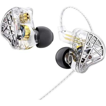 CCZ NC02 in Ear Monitor Headphones, in Ears for Singers, Deep Bass Wired Gaming Earbuds, Dynamic Dual Driver DD IEM Earphones, IEMs for Gaming Musincian Drummer, Tangle-free Cable