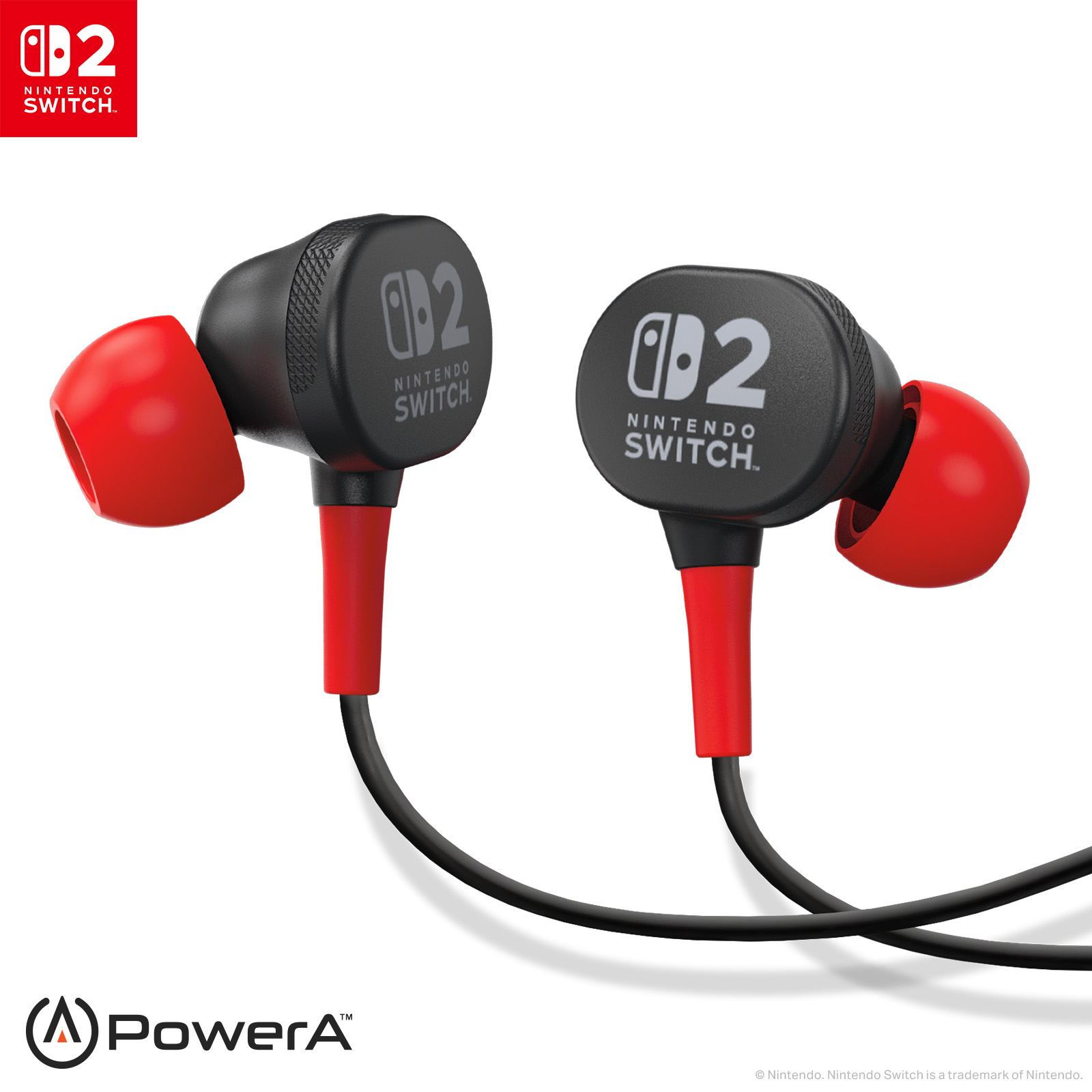 PowerA Wired Earbuds for Nintendo Switch 2, Black photo 1