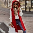 thumbnail image 2 of TQWQT Women's Long Quilted Vest Hooded Maxi Length Sleeveless Puffer Vest Padded Coat Winter Outerwear, 2 of 5
