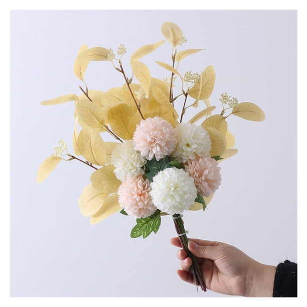 Flores artificiales de seda, ramo de anémona blanco for novia, fiesta en casa, habitación, mesa, planta decorativa, flor falsa