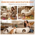 thumbnail image 5 of Charefin 2-in-1 Cat Tunnel Bed, Foldable Large Indoor Cat Play Tunnel with Interactive Toys, Soft Washable Plush Hideaway Nest for Kittens Small to Large Cats, 5 of 9