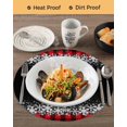 thumbnail image 3 of 13 Inch Round Placemats Set of 4, Merry Christmas Non Slip Heat Insulation PP Table Mats, Winter Holiday Xmas Snowflake Red Plaid Washable Place Mats for Kitchen Dining Party Table Decor, 3 of 7