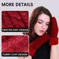 thumbnail image 4 of Women's Winter Gloves Warm Lining - Cozy Wool Knit Thick Gloves Mittens, 4 of 7