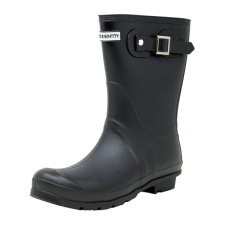 Exotic Identity Short Rain Boots Non-Slip 100% Waterproof for Women - 7M - Matte Black