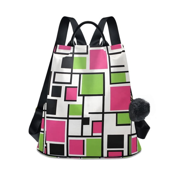 FORMRS Women's Travel Backpack Purse Anti-Theft Hidden Pockets Casual Shoulder Bag, Abstract Geometric