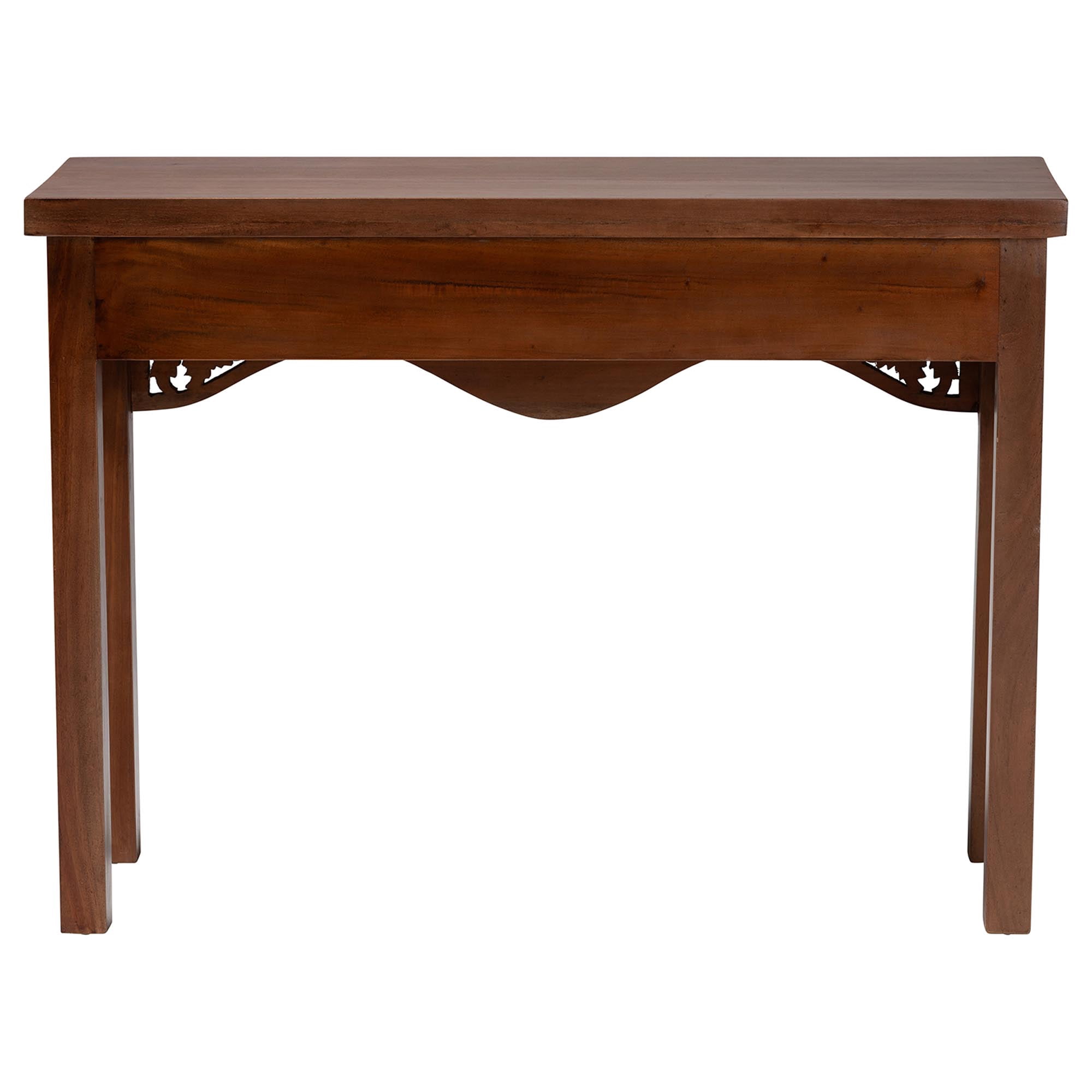 bali & pari Alannis Rustic Console Table, Mahogany Brown